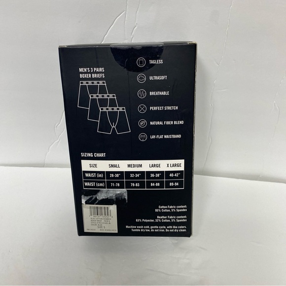 Frye Men’s 3 Pack Cotton Blend Boxer Briefs Ultra Soft SZ Small 28-30 - Picture 2 of 3